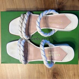 Kate Spade Nina Cream Braided Strap Block Heel Sandals